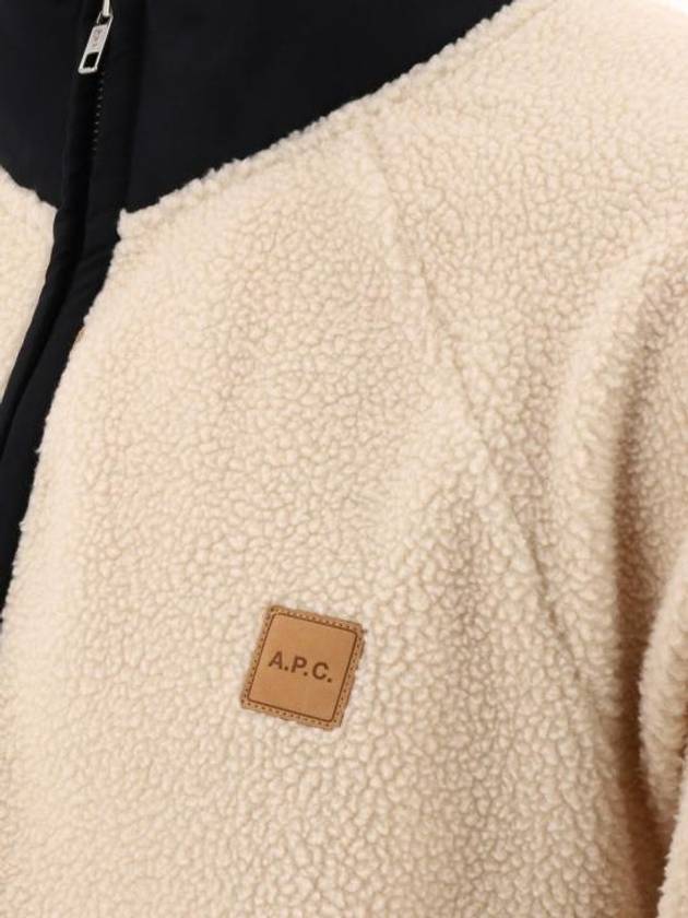 Logo Applique Fleece Sweatshirt Beige - A.P.C. - BALAAN 5