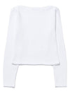 Waffle Crop Long Sleeve T-Shirt White - LESEIZIEME - BALAAN 8