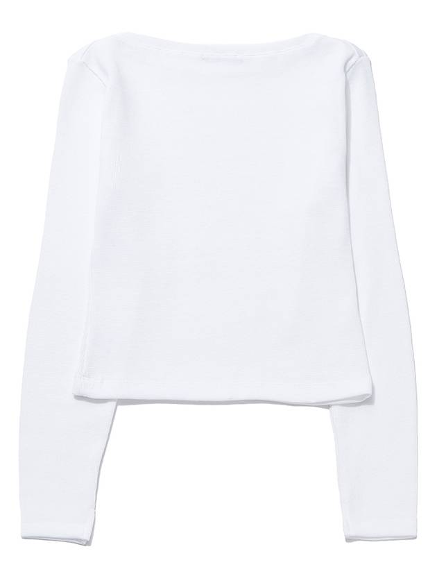 Waffle Crop Long Sleeve T-Shirt White - LESEIZIEME - BALAAN 8