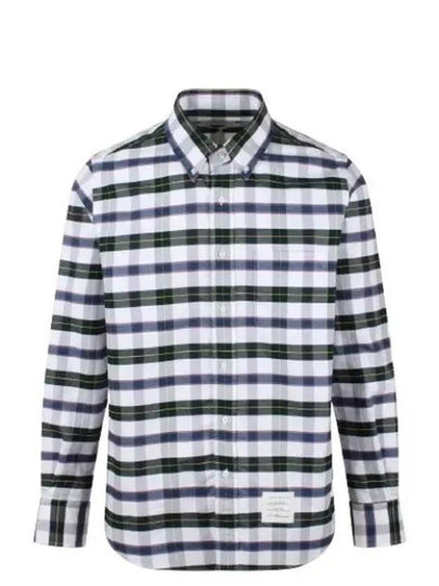 Oxford Tartan Check Cotton Long Sleeve Shirt - THOM BROWNE - BALAAN 2