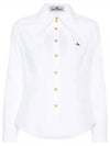 W Violin Logo Shirt White - VIVIENNE WESTWOOD - BALAAN 2