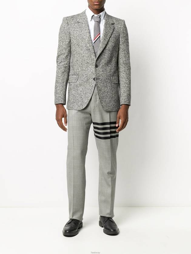 4 Bar Prince Of Wales Straight Pants Grey - THOM BROWNE - BALAAN 4