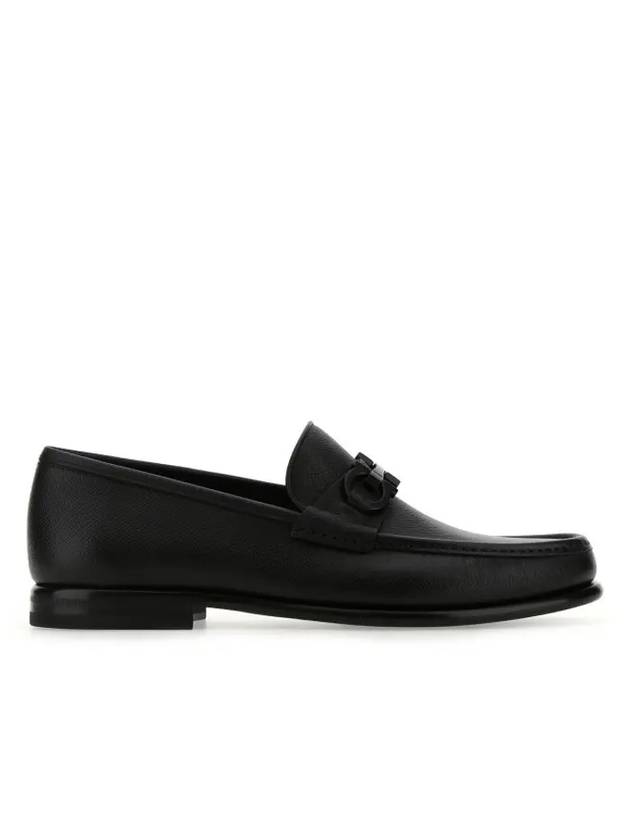 Gancini Bit Leather Moccasin Loafers Black - SALVATORE FERRAGAMO - BALAAN.