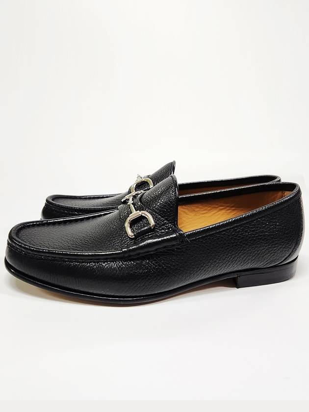 Horsesbit Nestor Grain Leather Loafers Black - GUCCI - BALAAN 8