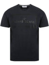 Stencil One Logo Short Sleeve T-Shirt Black - STONE ISLAND - BALAAN 1