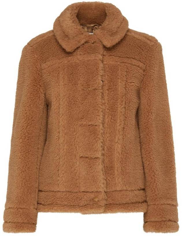 Women's Teddy Bear Fur Jacket Camel - MAX MARA - BALAAN 1