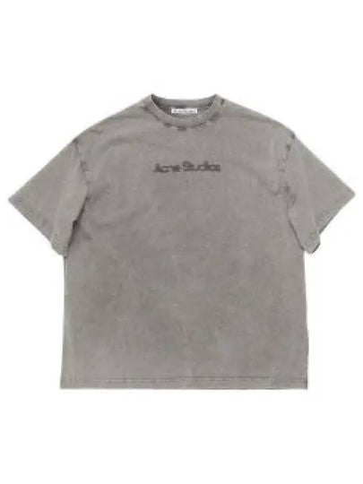 Blurred Logo Relax Fit Short Sleeve T-Shirt Faded Grey - ACNE STUDIOS - BALAAN 2