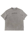 Blurred Logo Relax Fit Short Sleeve T-Shirt Faded Grey - ACNE STUDIOS - BALAAN 2