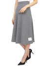 Pointelle Rip Below The Knee A-Line Skirt Grey - THOM BROWNE - BALAAN 8