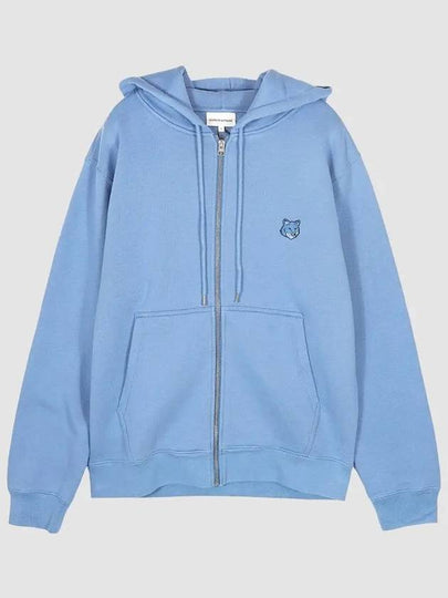 Bold Fox Head Patch Cotton Zip Up Hoodie Blue - MAISON KITSUNE - BALAAN 2