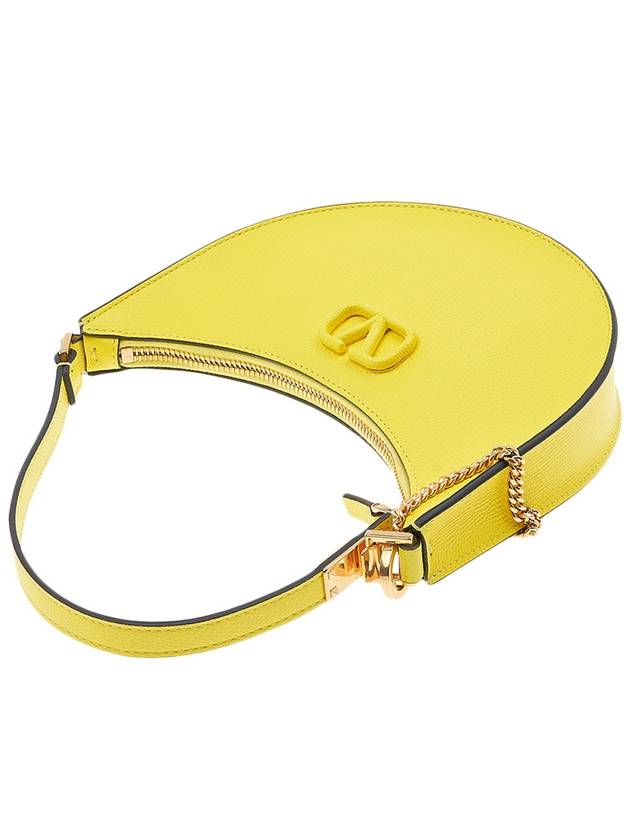 V Logo Chain Hobo Shoulder Bag Yellow - VALENTINO - BALAAN 5