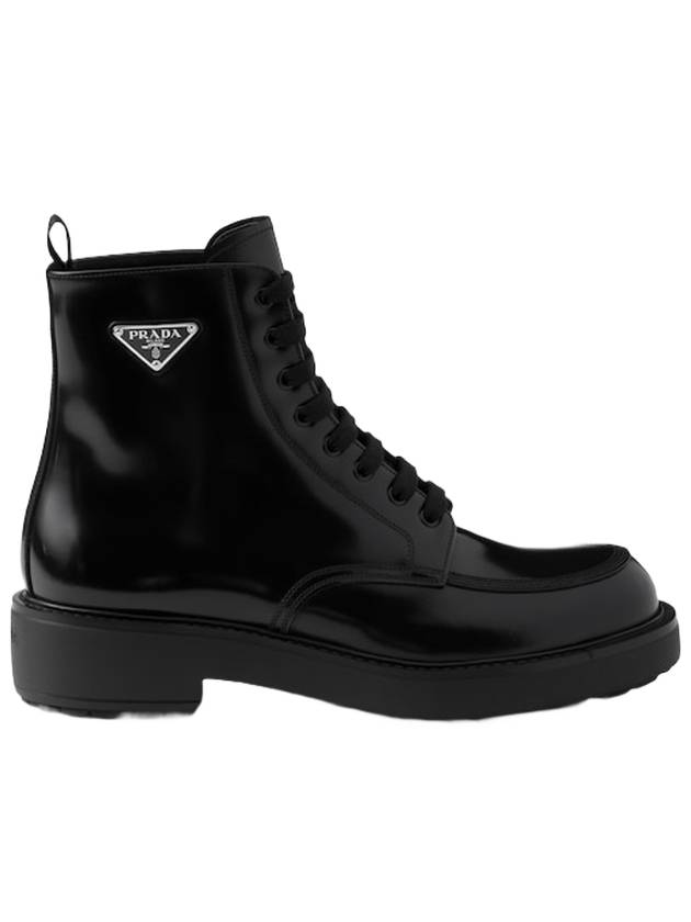 Brushed Leather Ankle Boots Black - PRADA - BALAAN 2