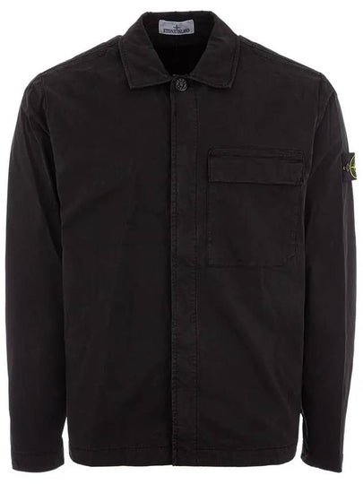 Supima Regular Fit Long Sleeve Shirt Black - STONE ISLAND - BALAAN 2