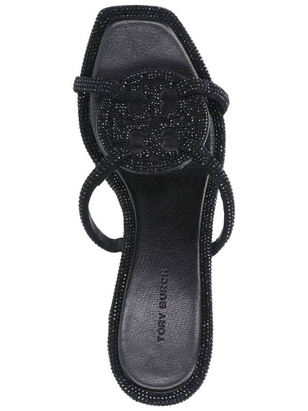 Miller Pave Bombe Heel Slippers Black - TORY BURCH - BALAAN 3