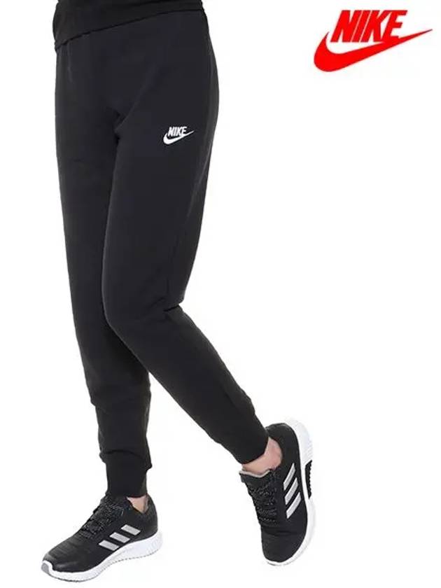 Essential Fleece Tight Track Pants Black - NIKE - BALAAN 2