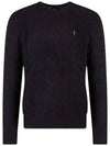 Embroid Logo Cable Knit Top Black - POLO RALPH LAUREN - BALAAN 5