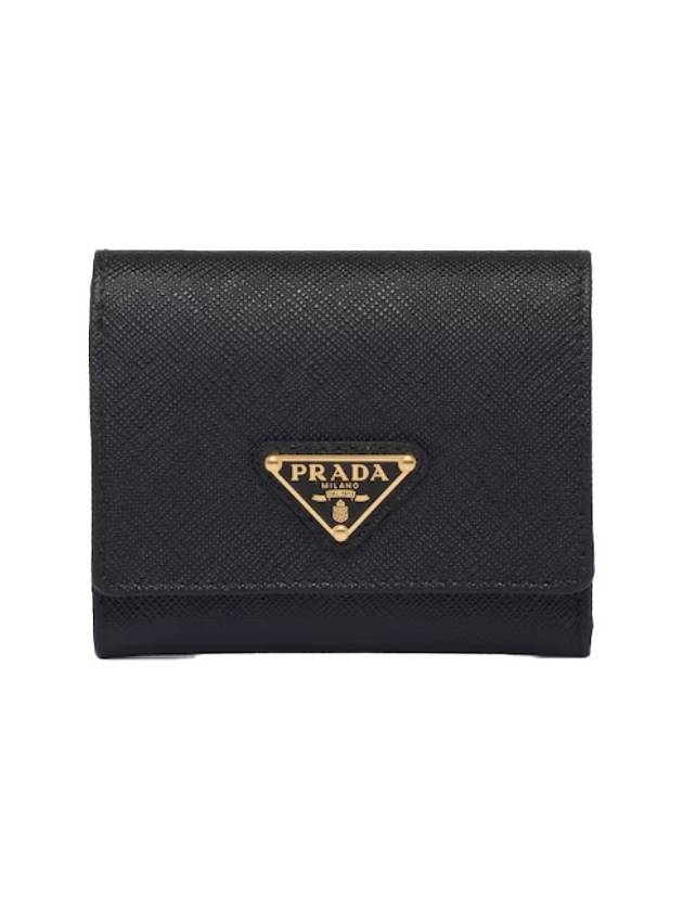 Saffiano Leather Bicycle Wallet Black Gold - PRADA - BALAAN 2