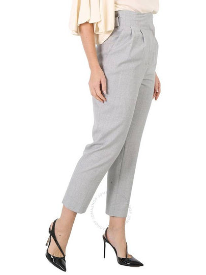 Burberry Ladies Heather Melange Cutout Detail Wool Tailored Trousers, Brand Size 10 (US Size 8) - BURBERRY - BALAAN 2