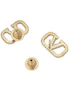 Crystal V Logo Signature Earrings Gold - VALENTINO - BALAAN 3