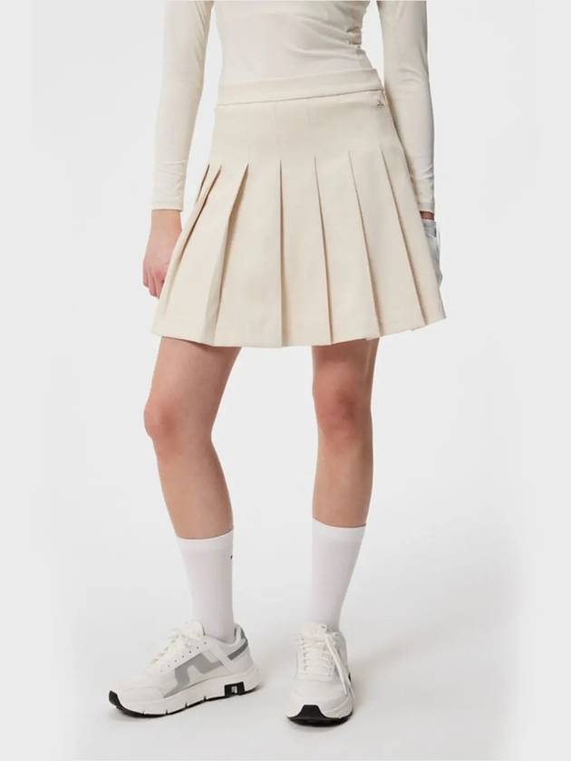 Adina Pleated Skirt Almond Milk - J.LINDEBERG - BALAAN 3