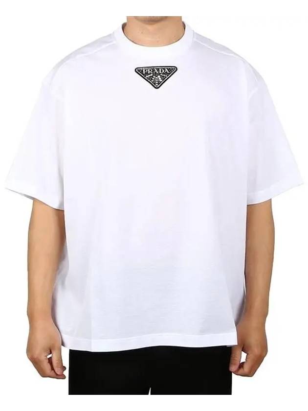 Triangle Logo Short Sleeve T-Shirt White - PRADA - BALAAN 2