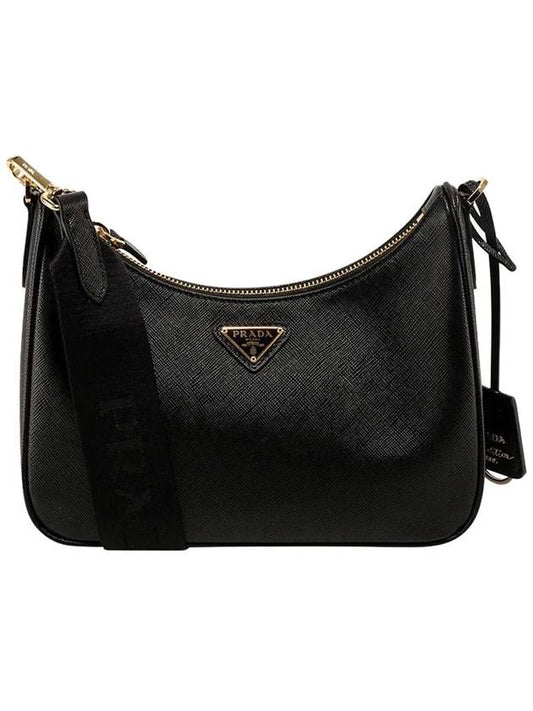 Re-Edition 2005 Saffiano Leather Shoulder Bag Black - PRADA - BALAAN 2