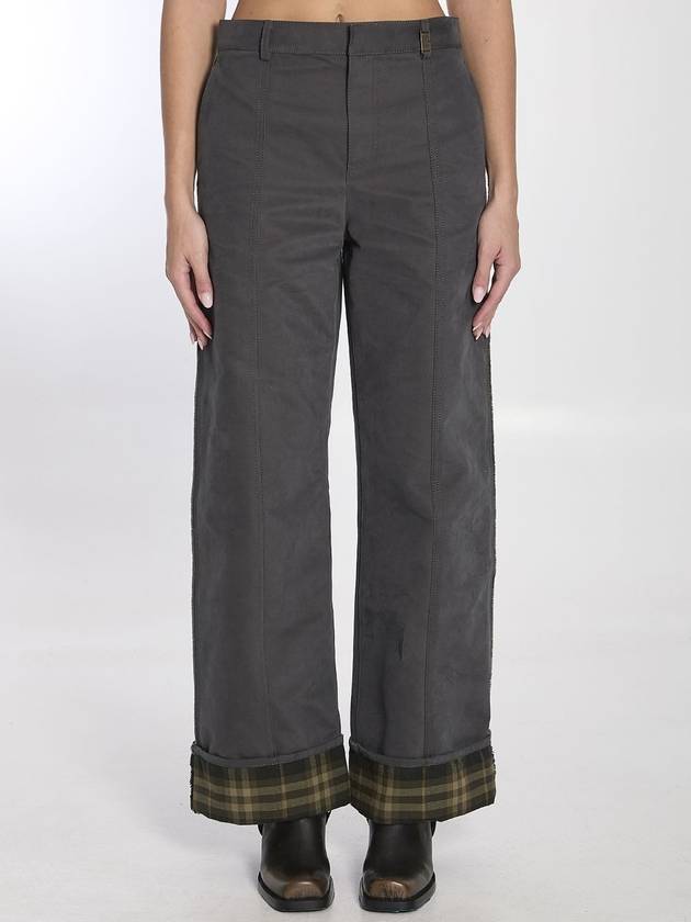 Trousers in cotton and nylon - BURBERRY - BALAAN 1