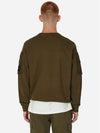 Men's Wappen Patch Cargo Pocket Sweatshirt Olive - STONE ISLAND - BALAAN 4