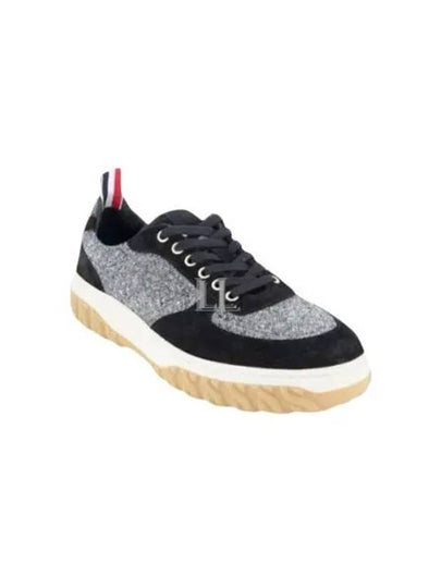 Letterman Tweed Low Top Sneakers Black - THOM BROWNE - BALAAN 2