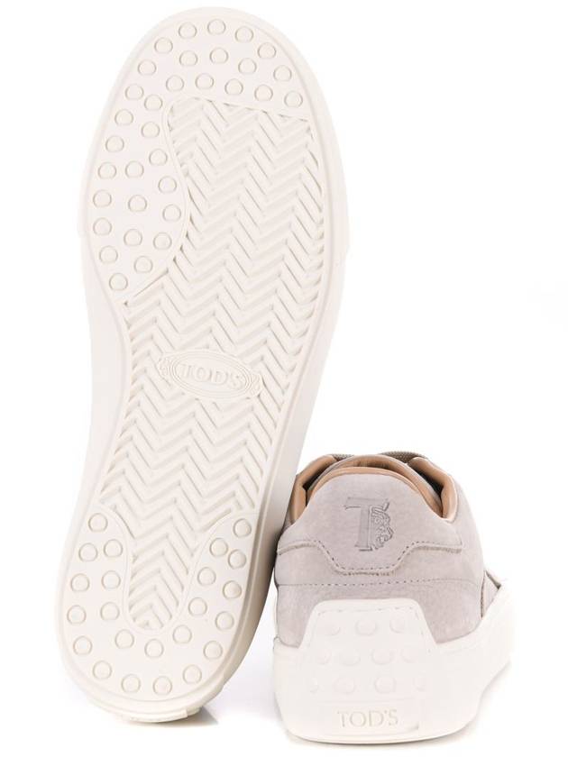 Embossed Logo Grained Leather Low Top Sneakers Light Grey - TOD'S - BALAAN 6