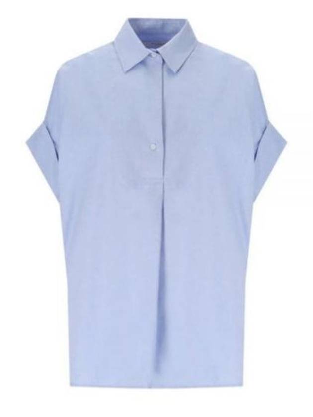 Brema Cotton Short Sleeve Shirt Blue - MAX MARA - BALAAN 2