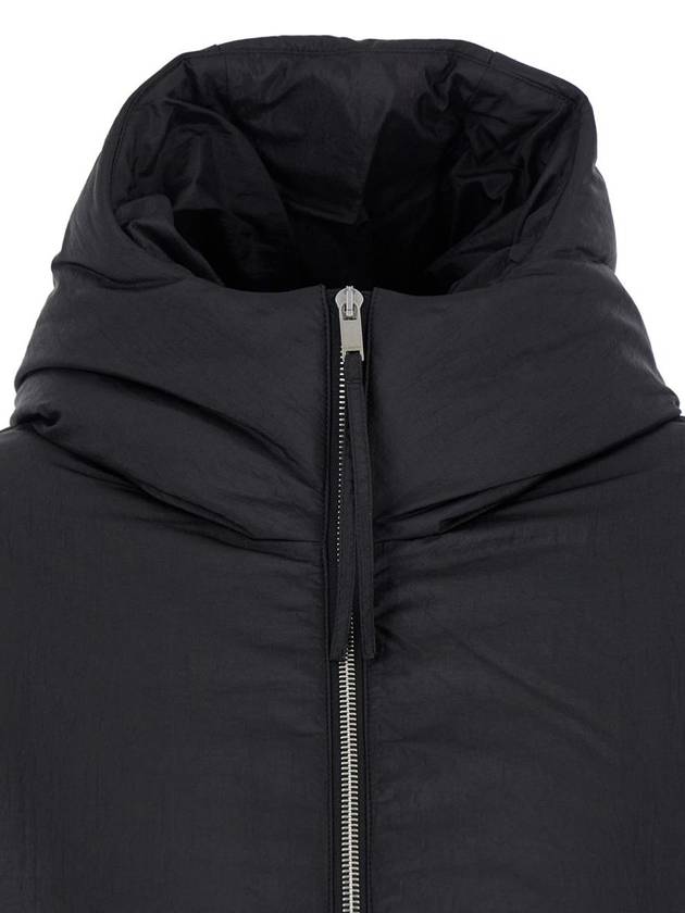 Black Down Jacket With Hood In Tech Fabric Woman - JIL SANDER - BALAAN 3