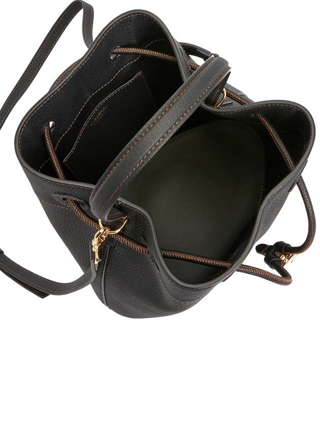 Small Grainy Leather TB Bucket Bag Black - BURBERRY - BALAAN 7