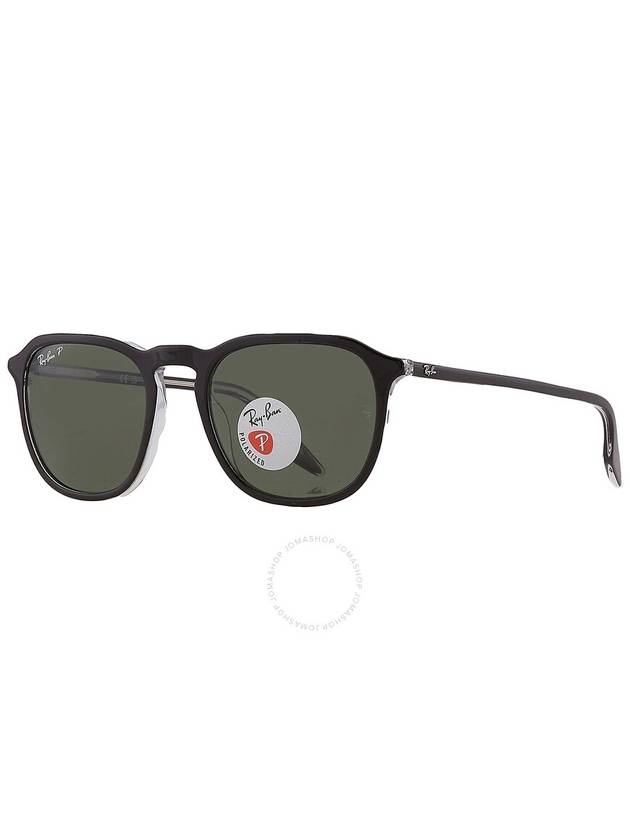 Ray Ban Polarized Green Square Unisex Sunglasses RB2203 919/58 52 - RAY-BAN - BALAAN 2