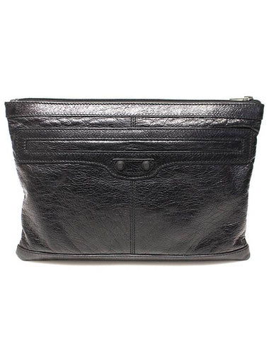 519613 Black Lambskin Classic Clip Clutch - BALENCIAGA - BALAAN 1