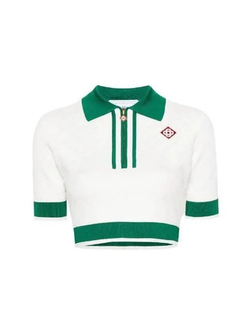 Logo Monogram Polo Zip up Knit WPS24KW58901 - CASABLANCA - BALAAN 1