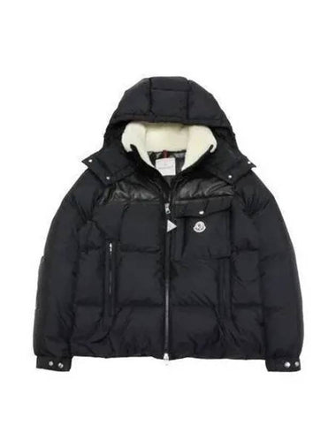 BRAYE logo patch down jacket black 1A00099 68352 - MONCLER - BALAAN 1