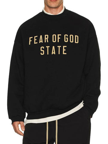 Fleece State Crew Neck Sweatshirt Black 192BT246260F - FEAR OF GOD ESSENTIALS - BALAAN 1