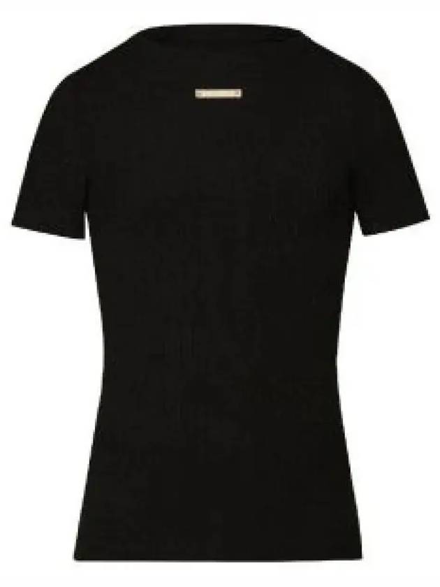 Fancy Rib Short Sleeve T-Shirt Black - MAISON MARGIELA - BALAAN 2