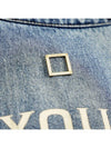 Women's Back Logo Short Sleeve Denim Shirt Blue M241SH27989L - WOOYOUNGMI - BALAAN 4