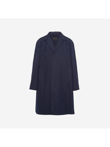 Cotton Blend Over Single Coat Navy - PRADA - BALAAN 1