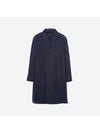 Cotton Blend Over Single Coat Navy - PRADA - BALAAN 1