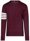 4 Bar Armband Classic Merino Wool Knit Top Burgundy - THOM BROWNE - BALAAN 4