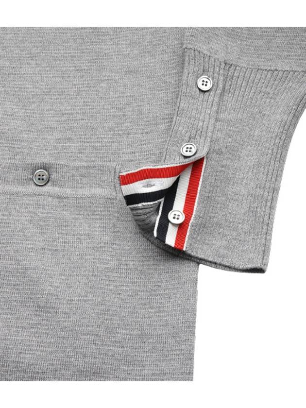 Milano Fine Merino Cardigan Light Grey - THOM BROWNE - BALAAN 5