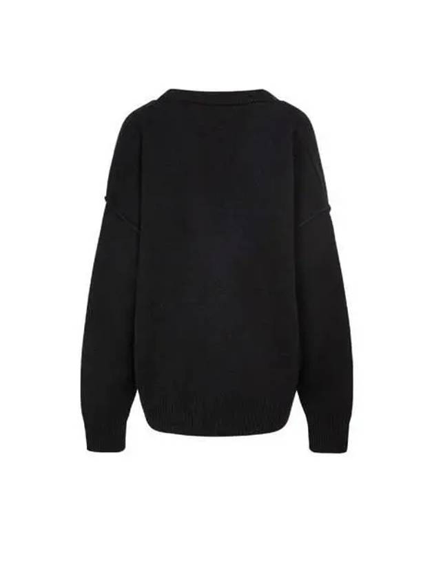 De Coeur Logo Wool Cardigan Black - AMI - BALAAN 4