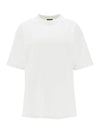 Rhinestone Logo Cotton Short Sleeve T-Shirt White - BALENCIAGA - BALAAN 1