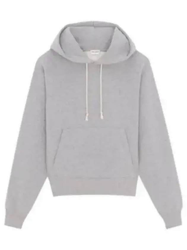 Cassandre Organic Cotton Hoodie Grey - SAINT LAURENT - BALAAN 2