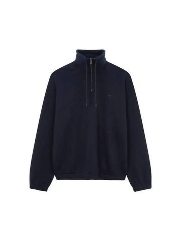 Men s String Turtleneck Easy Sweatshirt Navy 271845 - EMPORIO ARMANI - BALAAN 1