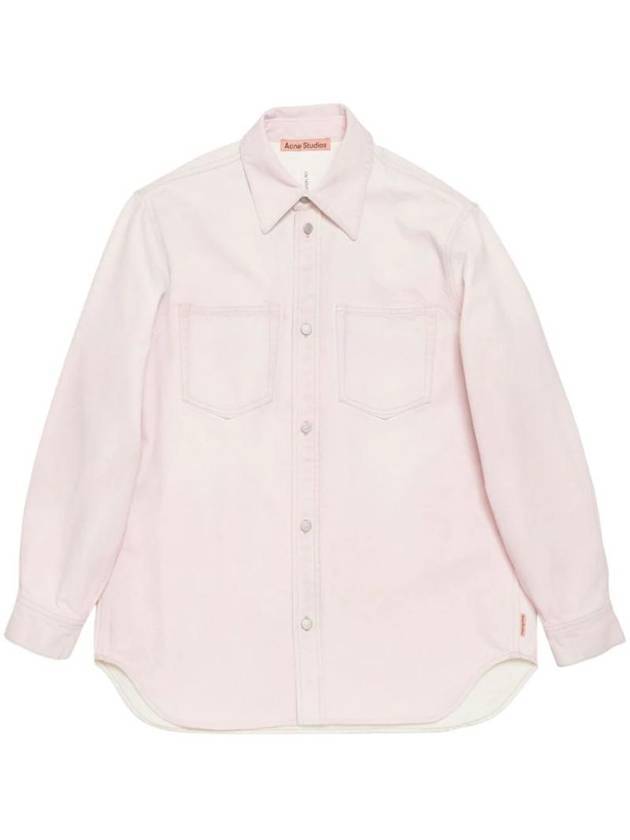 Relaxed fit denim button up long sleeve shirt pale pink - ACNE STUDIOS - BALAAN 1