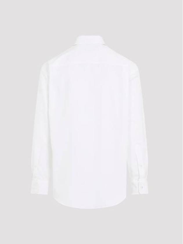 Embossed Cotton Poplin Long Sleeve Shirt White - GUCCI - BALAAN 5